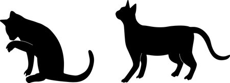 Cat Silhouette Vector Illustration. Suitable for both printing and web pages.のイラスト素材