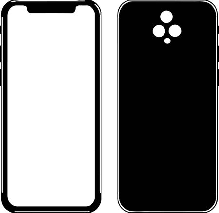 smartphone vector on white backgroundのイラスト素材