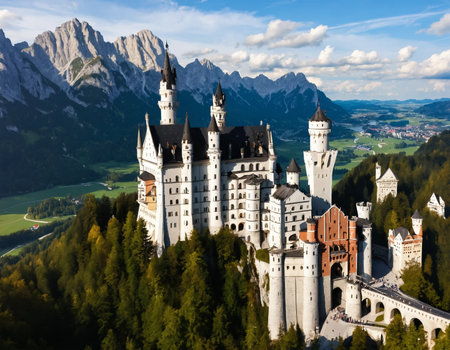 Chateau Hohensalzburg, Salzburg, Austria ai generated.âThis image was created using generative artificial intelligence toolsの素材