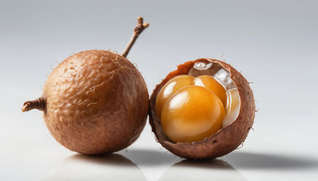 Macadamia nuts on a white background, close-up. ai generated.âThis image was created using generative artificial intelligence toolsの素材