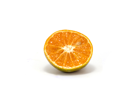 Half orange fruit on white backgroundの写真素材