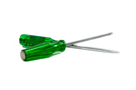 A screwdriver on white backgroundの写真素材
