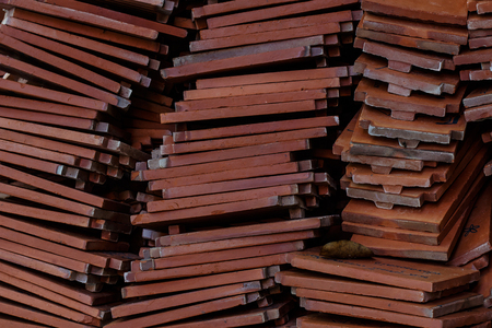 roof tiles made of terracottaの写真素材