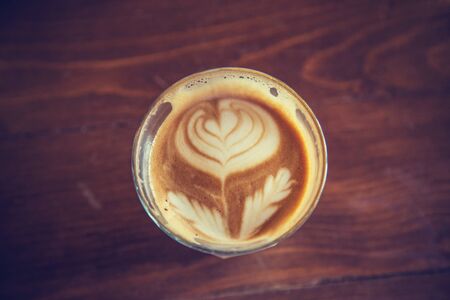 Cup of latte coffee - vintage effect style pictures
