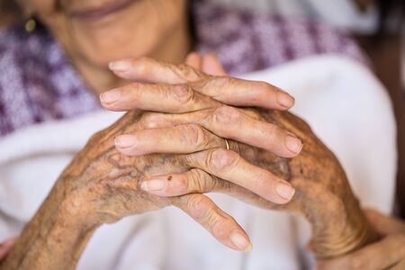 Hands of the old woman.の写真素材