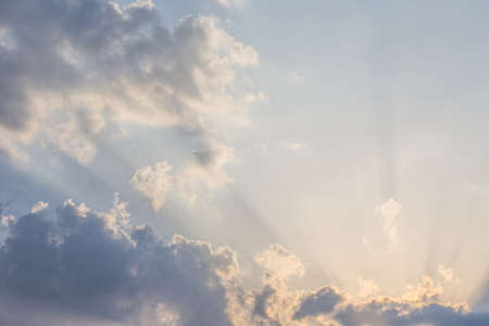 White cloud and blue sky background image.の写真素材