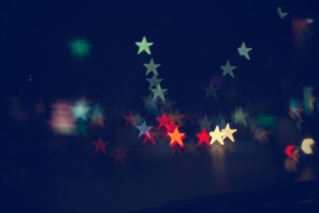 City night light blur bokeh , bokeh background. - vintage effect style picturesの写真素材