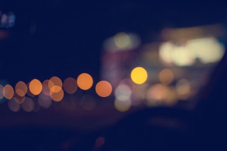 City night light blur bokeh , bokeh background. - vintage effect style picturesの写真素材