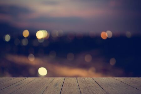 City night light blur bokeh , bokeh background -vintage effect style pictures.の写真素材