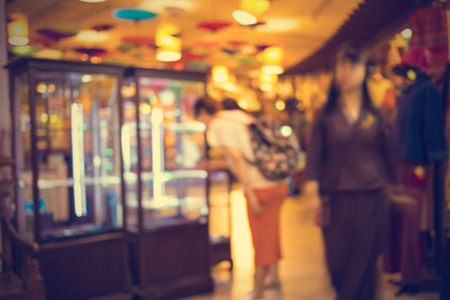Blurred image of shopping mall and bokeh background - vintage effect style pictures.の写真素材