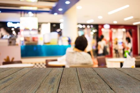 Coffee shop blur background with bokeh image.の写真素材