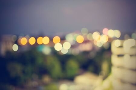 City night light blur bokeh , bokeh background - vintage effect style pictures.の写真素材