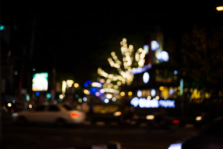 City night light blur bokeh , bokeh background.の写真素材