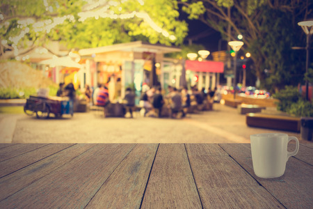 Customer at restaurant blur background with bokehの写真素材
