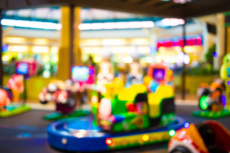 Arcade game machine shop blur background with bokeh image .の写真素材