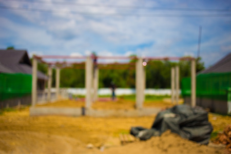 Blur image, home Constructionの写真素材
