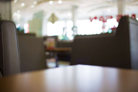 Coffee shop blur background with bokeh image.