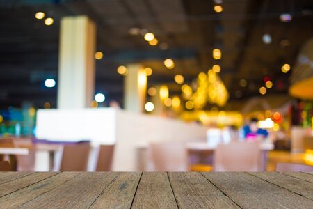 Coffee shop blur background with bokeh image.