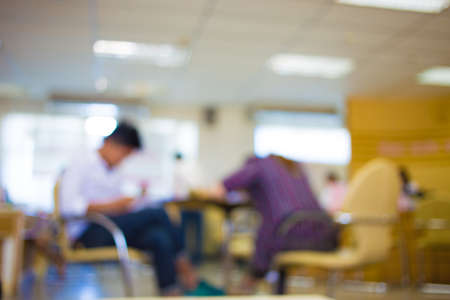 Coffee shop blur background with bokeh image.の写真素材