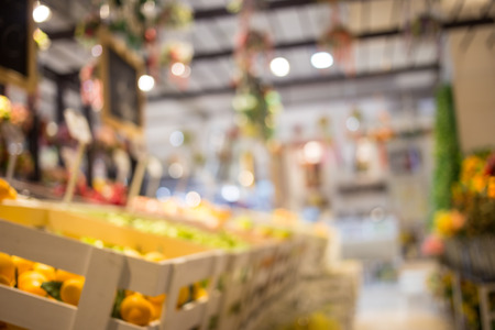 Blurred image of shopping mall and bokeh backgroundの写真素材
