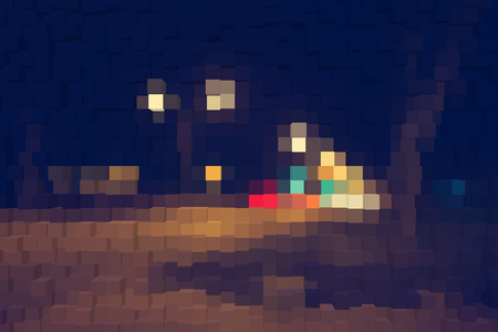Abstract background of 3d blocksの写真素材