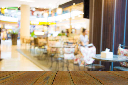 Coffee shop blur background with bokeh image.の写真素材