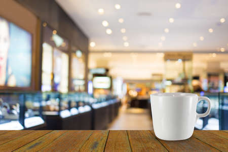 Coffee shop blur with bokeh image.の写真素材