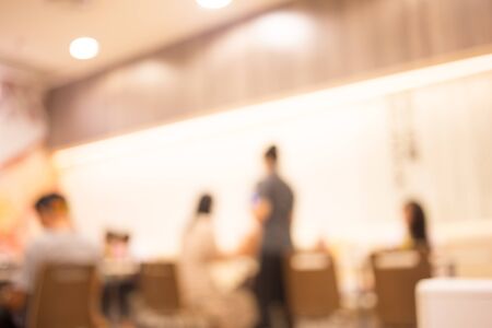 Customer at restaurant blur with bokehの写真素材
