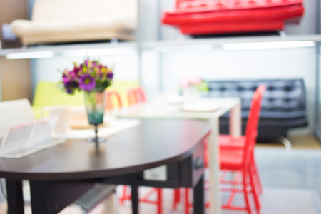 Blurred image of shopping mall and bokeh backgroundの写真素材