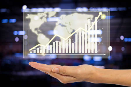 business concept - Hand holding  graphの写真素材