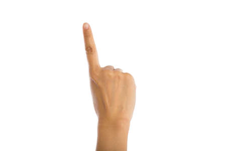 Woman hands on white backgroundの写真素材