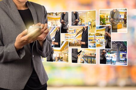 Businesswoman in the shopping mall.の写真素材