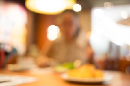 Blur image, restaurant with bokeh.の写真素材