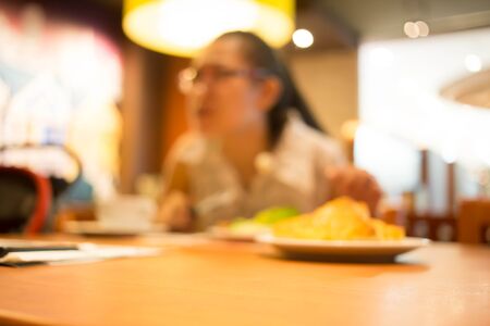 Blur image, restaurant with bokeh.の写真素材