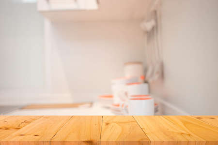 Blur Kitchen Room Interior of Background, product display template.の写真素材