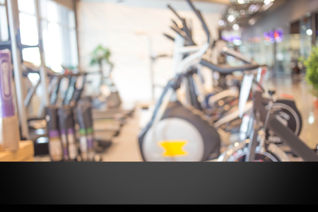 abstract blur background. Modern luxury fitness center city view.の写真素材