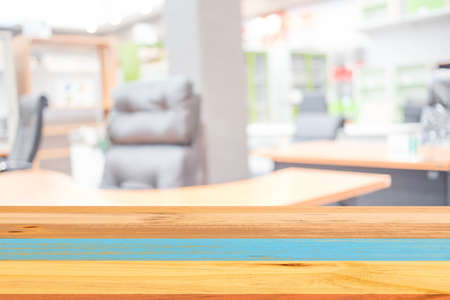 Blur office room Interior of Background, product display template.の写真素材