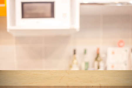 Blur Kitchen Room Interior of Background, product display template.