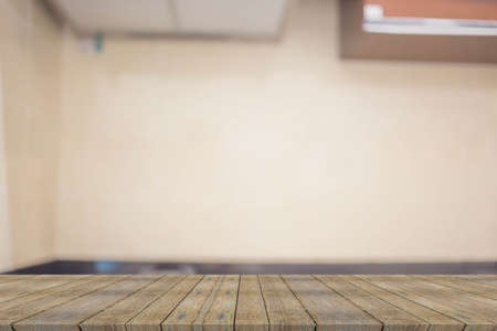 Blur Kitchen Room Interior of Background, product display template.