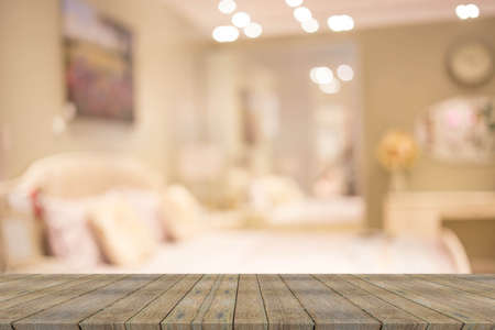 Blur Bedroom Interior of Background, product display template.の写真素材