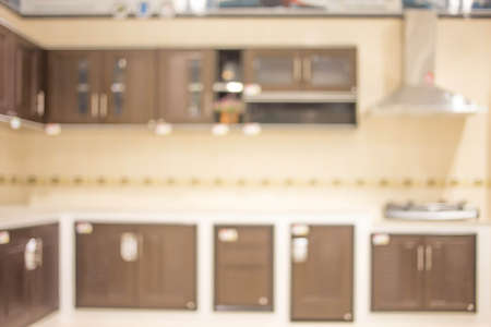 Blur image of modern Kitchen Room interior. Kitchen Room.の写真素材