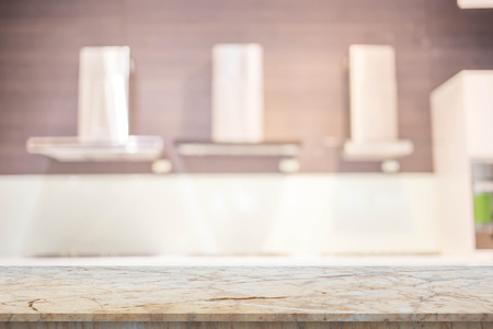 blurred image of modern kitchen interior for backgroundの写真素材