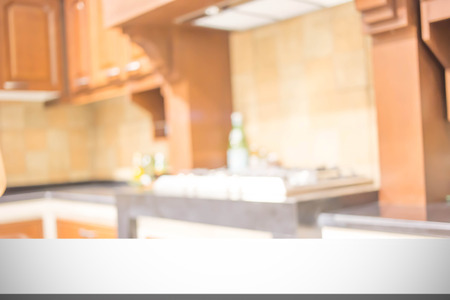 blurred image of modern kitchen interior for backgroundの写真素材