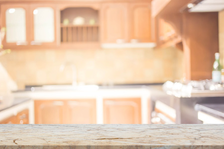 blurred image of modern kitchen interior for backgroundの写真素材