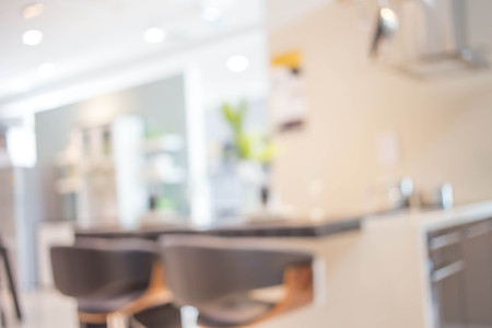 Blur image of modern Kitchen Room interior. Kitchen Room.