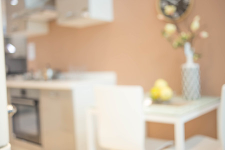 Blur image of modern Kitchen Room interior. Kitchen Room.の写真素材
