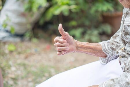 Hands of the old woman.の写真素材