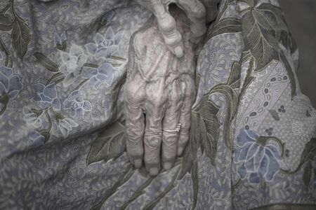 Hands of the old woman.の写真素材