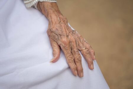 Hands of the old woman.の写真素材
