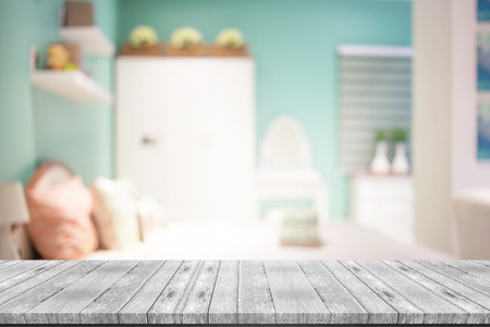 blurred background of home Bedroomの写真素材